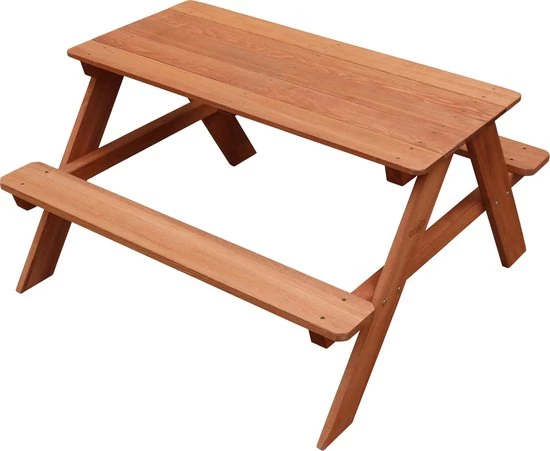 Sunny Dave Picknicktafel In Bruin - Multifunctonele Picknick Tafel Voor Kinderen - FSC Hout - 89x89x50cm 3 Sunny Dave Picknicktafel In Bruin - Multifunctonele Picknick Tafel Voor Kinderen - FSC Hout - 89x89x50cm - Afbeelding 3