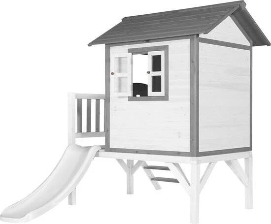 AXI Beach Lodge XL Speelhuis In Wit - Met Verdieping En Witte Glijbaan - Speelhuisje Voor De Tuin / Buiten - FSC Hout - Speeltoestel Voor Kinderen 2 AXI Beach Lodge XL Speelhuis In Wit - Met Verdieping En Witte Glijbaan - Speelhuisje Voor De Tuin / Buiten - FSC Hout - Speeltoestel Voor Kinderen - Afbeelding 2