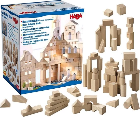 Haba Blokken Blokken Modern Groot Basispakket - 60 Blokken 8 Haba Blokken Blokken Modern Groot Basispakket - 60 Blokken - Afbeelding 8