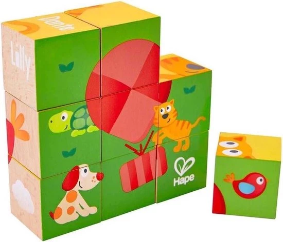 Hape Blokkenpuzzel Pepe & Friends - 9 Blokken 4 Hape Blokkenpuzzel Pepe & Friends - 9 Blokken - Afbeelding 4