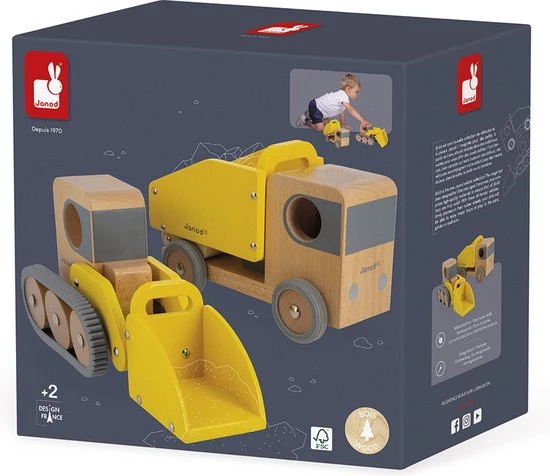 Janod Bolid - Kiepwagen En Bulldozer 12 Janod Bolid - Kiepwagen En Bulldozer - Afbeelding 12