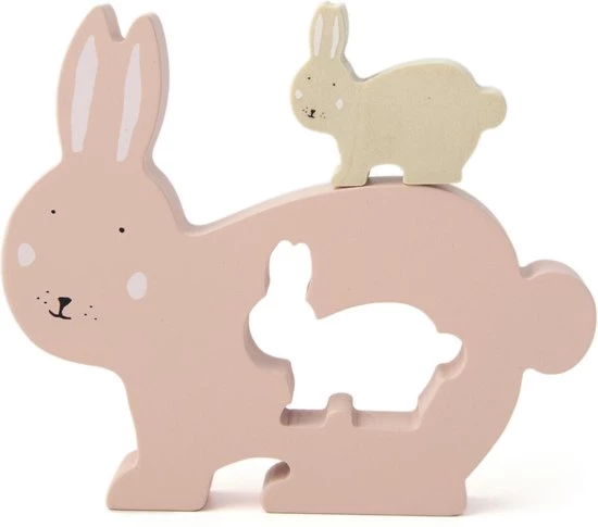 Trixie - Houten Baby Puzzel - Mrs. Rabbit 2 Trixie - Houten Baby Puzzel - Mrs. Rabbit - Afbeelding 2