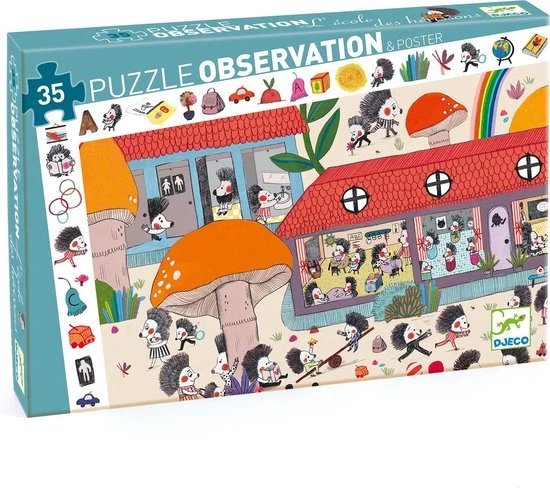 Djeco - Puzzel - Egelschool - 35 Stukjes 2 Djeco - Puzzel - Egelschool - 35 Stukjes - Afbeelding 2