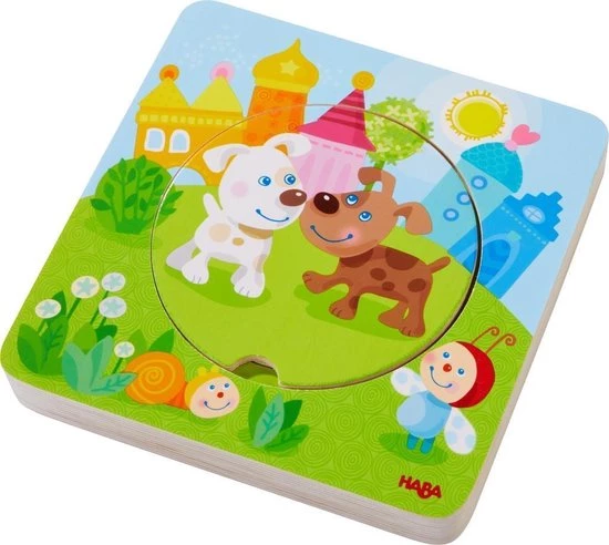 HABA Houten Puzzel Kakelbonte Jonge Dieren 4 HABA Houten Puzzel Kakelbonte Jonge Dieren - Afbeelding 4