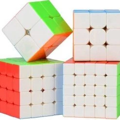Puzzelkubus ? 2x2, 3x3, 4x4, 5x5 - Extra 3x3 Puzzelkubus - Rubiks Cube - MoYu Speed Cube - Gratis 5x Cubestands - Complete Set -Duurzamer-speelgoed Winkel 550x496