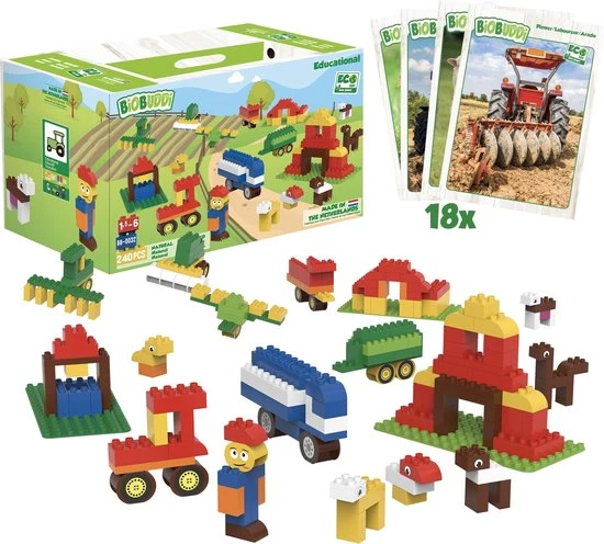 BiOBUDDi Educatieve Blokkenset Grote Boerderij - 243 Delig 7 BiOBUDDi Educatieve Blokkenset Grote Boerderij - 243 Delig - Afbeelding 7