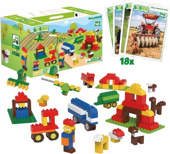 BiOBUDDi Educatieve Blokkenset Grote Boerderij - 243 Delig 11 BiOBUDDi Educatieve Blokkenset Grote Boerderij - 243 Delig - Afbeelding 11