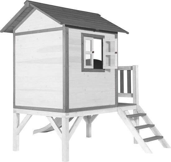 AXI Beach Lodge XL Speelhuis In Wit - Met Verdieping En Witte Glijbaan - Speelhuisje Voor De Tuin / Buiten - FSC Hout - Speeltoestel Voor Kinderen 4 AXI Beach Lodge XL Speelhuis In Wit - Met Verdieping En Witte Glijbaan - Speelhuisje Voor De Tuin / Buiten - FSC Hout - Speeltoestel Voor Kinderen - Afbeelding 4