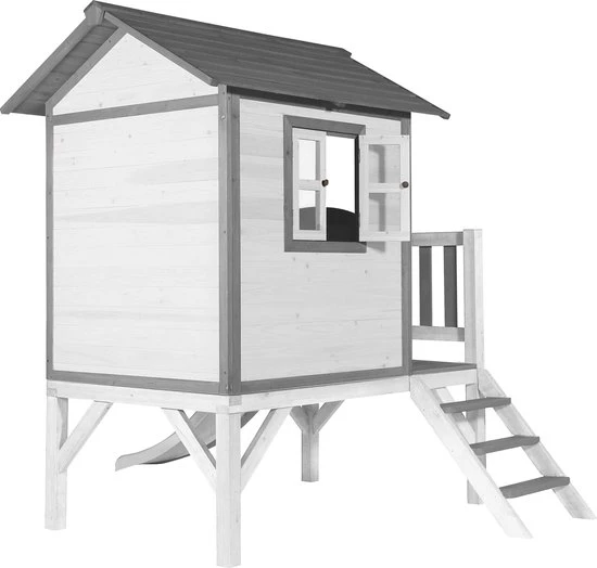 AXI Beach Lodge XL Speelhuis In Wit - Met Verdieping En Witte Glijbaan - Speelhuisje Voor De Tuin / Buiten - FSC Hout - Speeltoestel Voor Kinderen 6 AXI Beach Lodge XL Speelhuis In Wit - Met Verdieping En Witte Glijbaan - Speelhuisje Voor De Tuin / Buiten - FSC Hout - Speeltoestel Voor Kinderen - Afbeelding 6