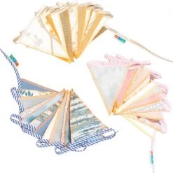 L.A.P. Atelier Mini-vlaggenlijn Baby Boy | 2,5 Meter | Stoffen Vlaggetjes | Duurzaam & Handgemaakt | Blauw Wit -Duurzamer-speelgoed Winkel 550x525 6