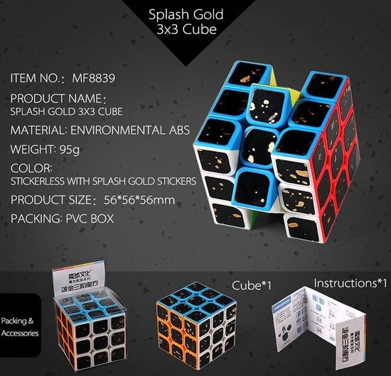 Moyu MF Special Splash Gold Cadeau Box 5 Moyu MF Special Splash Gold Cadeau Box - Afbeelding 5