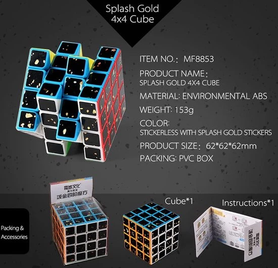 Moyu MF Special Splash Gold Cadeau Box 14 Moyu MF Special Splash Gold Cadeau Box - Afbeelding 14