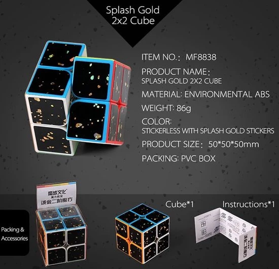 Moyu MF Special Splash Gold Cadeau Box 18 Moyu MF Special Splash Gold Cadeau Box - Afbeelding 18