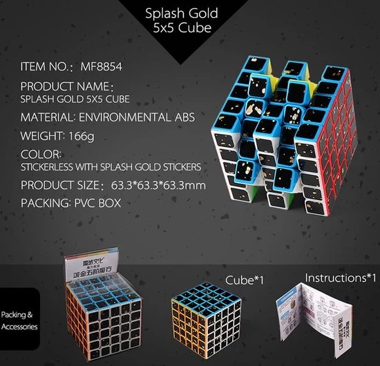 Moyu MF Special Splash Gold Cadeau Box 24 Moyu MF Special Splash Gold Cadeau Box - Afbeelding 24