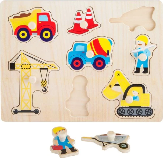 Small Foot Company Bouwterrein Puzzel Hout 10-delig 10445 1 Small Foot Company Bouwterrein Puzzel Hout 10-delig 10445