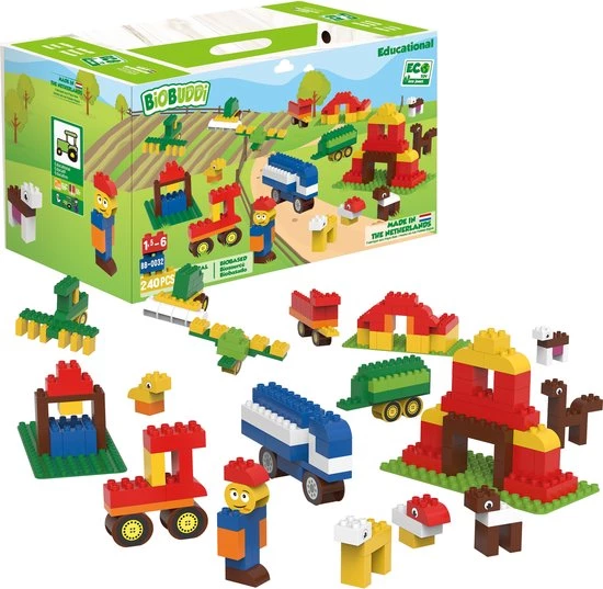 BiOBUDDi Educatieve Blokkenset Grote Boerderij - 243 Delig 3 BiOBUDDi Educatieve Blokkenset Grote Boerderij - 243 Delig - Afbeelding 3