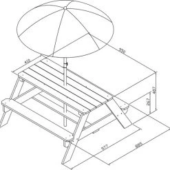 AXI Nick Picknicktafel Antraciet/bruin - Parasol Blauw/wit -Duurzamer-speelgoed Winkel 550x537 20