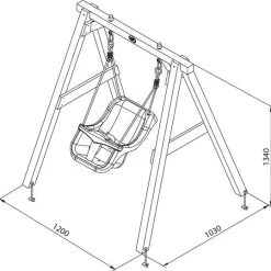 AXI Baby Schommel In Grijs/Wit Met Zitje In Blauw/Geel - FSC Hout - Babyschommel Voor Kindjes Van 9-36 Maanden - Met 4 Grondankers -Duurzamer-speelgoed Winkel 550x538 6