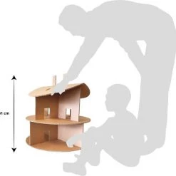 Kartonnen Poppenhuis Rond - Cadeau Van Duurzaam Karton - Hobbykarton - KarTent -Duurzamer-speelgoed Winkel 550x541 8