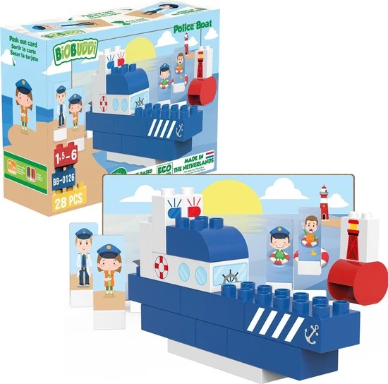 BioBuddi - Town - Police Boat (BB-0126) 3 BioBuddi - Town - Police Boat (BB-0126) - Afbeelding 3