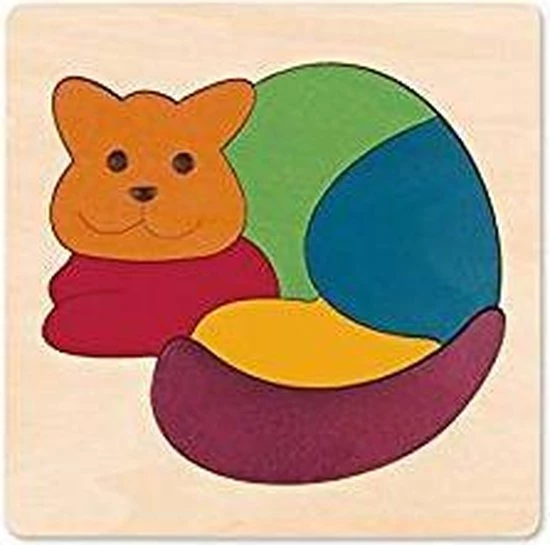 Hape Vormenpuzzel Rainbow Cat Junior Hout 6 Stukjes 3 Hape Vormenpuzzel Rainbow Cat Junior Hout 6 Stukjes - Afbeelding 3