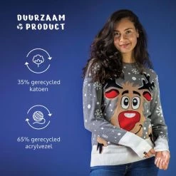 JAP Christmas JAP Foute Kersttrui - Rudolf Het Rendier - Kerstcadeau Volwassenen - Dames En Heren - Kerst - S - Grijs -Duurzamer-speelgoed Winkel 550x550 16