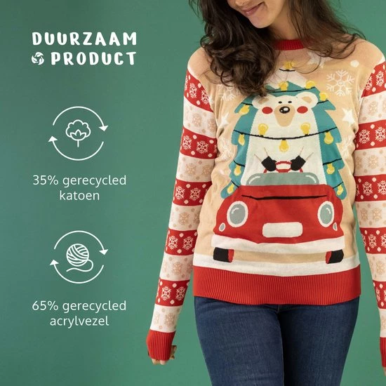 JAP Christmas JAP Foute Kersttrui - Driving Home For Christmas - Kerstcadeau Volwassenen - Dames En Heren - Kerst - XL - Rood 4 JAP Christmas JAP Foute Kersttrui - Driving Home For Christmas - Kerstcadeau Volwassenen - Dames En Heren - Kerst - XL - Rood - Afbeelding 4