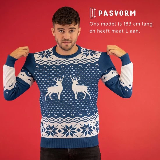 JAP Christmas JAP Foute Kersttrui - Classic One - Kerstcadeau - Voor Kinderen - Kerst - 11/13 Jaar - Blauw 6 JAP Christmas JAP Foute Kersttrui - Classic One - Kerstcadeau - Voor Kinderen - Kerst - 11/13 Jaar - Blauw - Afbeelding 6