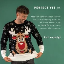 JAP Christmas JAP Foute Kersttrui - Rudolf Het Rendier - Kerstcadeau - Voor Kinderen - Kerst - 3/4 Jaar - Zwart -Duurzamer-speelgoed Winkel 550x550 26