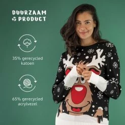 JAP Christmas JAP Foute Kersttrui - Rudolf Het Rendier - Kerstcadeau - Voor Kinderen - Kerst - 3/4 Jaar - Zwart -Duurzamer-speelgoed Winkel 550x550 27