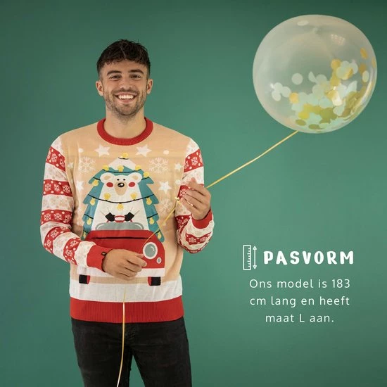 JAP Christmas JAP Foute Kersttrui - Driving Home For Christmas - Kerstcadeau - Voor Kinderen - Kerst - 9/10 Jaar - Rood 6 JAP Christmas JAP Foute Kersttrui - Driving Home For Christmas - Kerstcadeau - Voor Kinderen - Kerst - 9/10 Jaar - Rood - Afbeelding 6