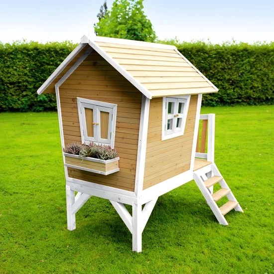 AXI Robin Speelhuis In Bruin/Wit - Met Verdieping En Paarse Glijbaan - Speelhuisje Voor De Tuin / Buiten - FSC Hout - Speeltoestel Voor Kinderen 10 AXI Robin Speelhuis In Bruin/Wit - Met Verdieping En Paarse Glijbaan - Speelhuisje Voor De Tuin / Buiten - FSC Hout - Speeltoestel Voor Kinderen - Afbeelding 10