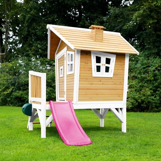 AXI Robin Speelhuis In Bruin/Wit - Met Verdieping En Paarse Glijbaan - Speelhuisje Voor De Tuin / Buiten - FSC Hout - Speeltoestel Voor Kinderen 16 AXI Robin Speelhuis In Bruin/Wit - Met Verdieping En Paarse Glijbaan - Speelhuisje Voor De Tuin / Buiten - FSC Hout - Speeltoestel Voor Kinderen - Afbeelding 16
