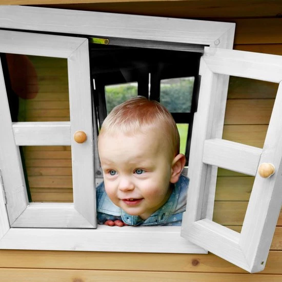 AXI Robin Speelhuis In Bruin/Wit - Met Verdieping En Paarse Glijbaan - Speelhuisje Voor De Tuin / Buiten - FSC Hout - Speeltoestel Voor Kinderen 18 AXI Robin Speelhuis In Bruin/Wit - Met Verdieping En Paarse Glijbaan - Speelhuisje Voor De Tuin / Buiten - FSC Hout - Speeltoestel Voor Kinderen - Afbeelding 18