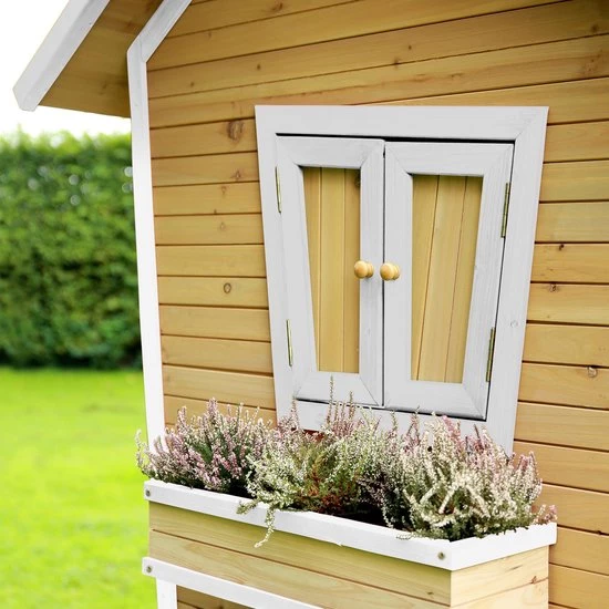 AXI Robin Speelhuis In Bruin/Wit - Met Verdieping En Paarse Glijbaan - Speelhuisje Voor De Tuin / Buiten - FSC Hout - Speeltoestel Voor Kinderen 25 AXI Robin Speelhuis In Bruin/Wit - Met Verdieping En Paarse Glijbaan - Speelhuisje Voor De Tuin / Buiten - FSC Hout - Speeltoestel Voor Kinderen - Afbeelding 25