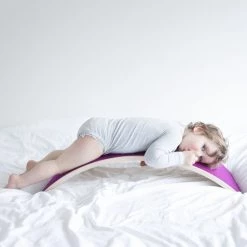 Wobbel Original Lucht (blauw) - Linnen / Whitewash Houten Balance Board Van 90 Cm Met Blauw Wolvilt -Duurzamer-speelgoed Winkel 550x550 375