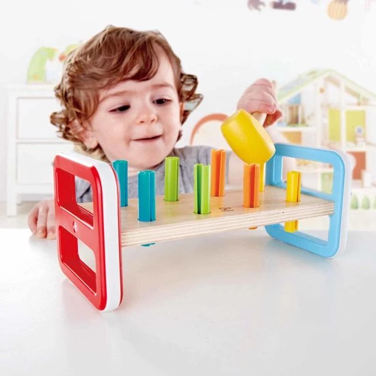 Hape Houten Hamerbank 10-delig 23 Cm 4 Hape Houten Hamerbank 10-delig 23 Cm - Afbeelding 4