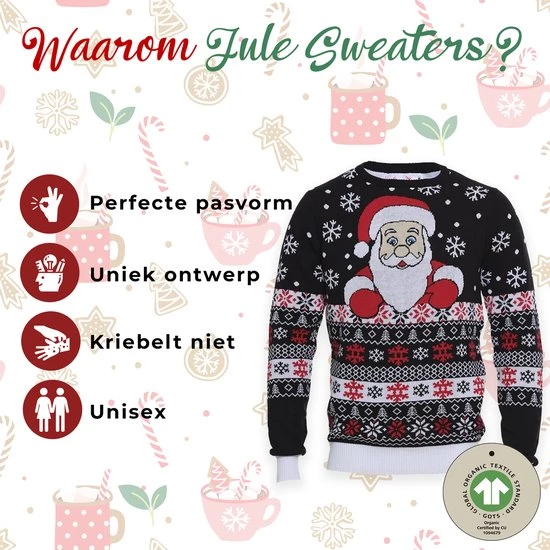 Jule Sweaters Foute Kersttrui Dames & Heren - Christmas Sweater "De Lievelingstrui Van De Kerstman" - 100% Biologisch Katoen - Kerst Trui Mannen & Vrouwen Maat XXL 2 Jule Sweaters Foute Kersttrui Dames & Heren - Christmas Sweater "De Lievelingstrui Van De Kerstman" - 100% Biologisch Katoen - Kerst Trui Mannen & Vrouwen Maat XXL - Afbeelding 2