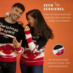 JAP Christmas JAP Foute Kersttrui - Christmas Spirit - Kerstcadeau Volwassenen - Dames En Heren - Kerst - 3XL - Zwart -Duurzamer-speelgoed Winkel 550x550 453