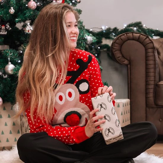 JAP Christmas JAP Foute Kersttrui - Rudolf Met 3D Neus Voor Volwassenen - Kerst - Dames En Heren - Kerstcadeau - XL - Groen 9 JAP Christmas JAP Foute Kersttrui - Rudolf Met 3D Neus Voor Volwassenen - Kerst - Dames En Heren - Kerstcadeau - XL - Groen - Afbeelding 9