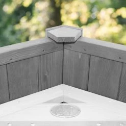 AXI Beach Tower Speeltoestel In Grijs/Wit - Speeltoren Met Zandbak En Witte Glijbaan - FSC Hout - Speelhuis Op Palen Voor De Tuin -Duurzamer-speelgoed Winkel 550x550 533