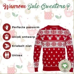 Jule Sweaters Foute Kersttrui Dames & Heren - Christmas Sweater "Klassiek Rood" - 100% Biologisch Katoen - Kerst Trui Mannen & Vrouwen Maat S -Duurzamer-speelgoed Winkel 550x550 563