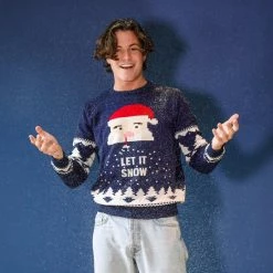 JAP Christmas JAP Foute Kersttrui - Santa Let It Snow - Kerstcadeau Volwassenen - Dames En Heren - Kerst - 3XL - Blauw -Duurzamer-speelgoed Winkel 550x550 605