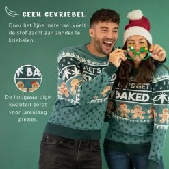 JAP Christmas JAP Foute Kersttrui - Let's Get Baked - Kerstcadeau Volwassenen - Dames En Heren - Kerst - S - Groen -Duurzamer-speelgoed Winkel 550x550 610