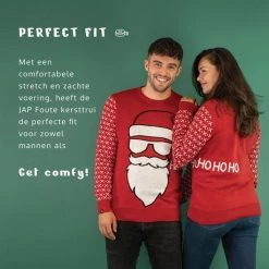 JAP Christmas JAP Foute Kersttrui - Santa Ho Ho Ho - Kerstcadeau Volwassenen - Dames En Heren - Kerst - M - Rood -Duurzamer-speelgoed Winkel 550x550 627