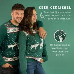 JAP Christmas JAP Foute Kersttrui - Rendier Trio - Kerstcadeau Volwassenen - Dames En Heren - Kerst - 2XL - Blauw -Duurzamer-speelgoed Winkel 550x550 649
