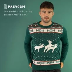 JAP Christmas JAP Foute Kersttrui - Rendier Trio - Kerstcadeau Volwassenen - Dames En Heren - Kerst - 2XL - Blauw -Duurzamer-speelgoed Winkel 550x550 650