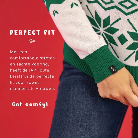 JAP Christmas JAP Foute Kersttrui - Classic One - Kerstcadeau Volwassenen - Dames En Heren - Kerst - XL - Groen 3 JAP Christmas JAP Foute Kersttrui - Classic One - Kerstcadeau Volwassenen - Dames En Heren - Kerst - XL - Groen - Afbeelding 3