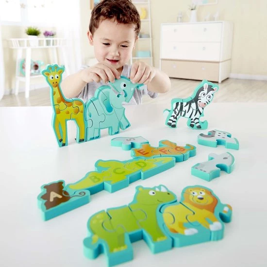 Hape Vormenpuzzel Dieren En Alfabet Hout 78 Cm 26-delig 2 Hape Vormenpuzzel Dieren En Alfabet Hout 78 Cm 26-delig - Afbeelding 2