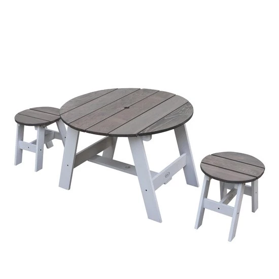 AXI 3-delig Picknickset Rond Grijs/wit - Voor Kinderen - FSC Hout - Tafel Incl. 2 Krukjes 10 AXI 3-delig Picknickset Rond Grijs/wit - Voor Kinderen - FSC Hout - Tafel Incl. 2 Krukjes - Afbeelding 10